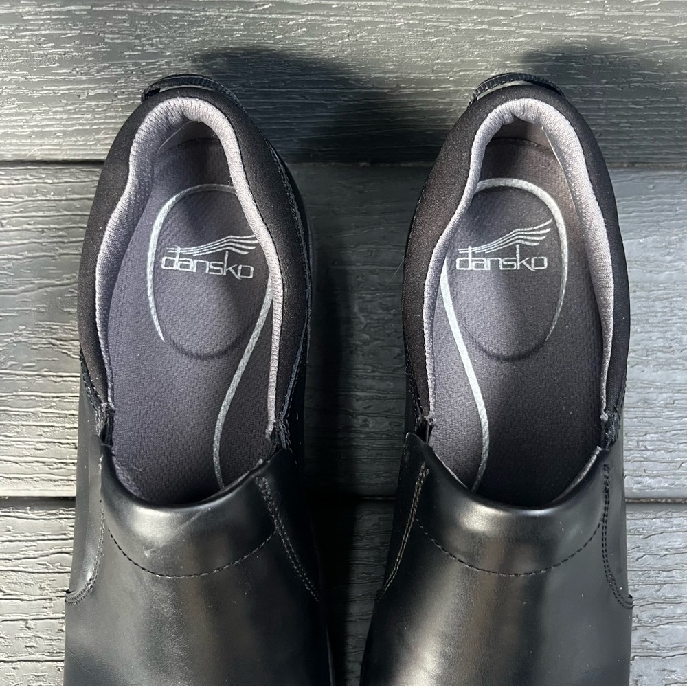DANSKO NECI BLACK LEATHER SLIP RESISTANT WORK SHOE LOAFER SIZE 41 - Picture 3 of 11